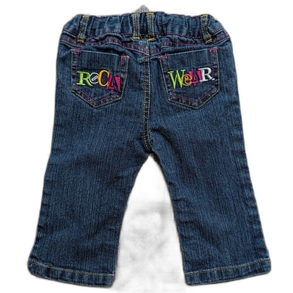 Vintage Y2K Rocawear Kids Multicolored Embroidered Denim Jeans 3-6m